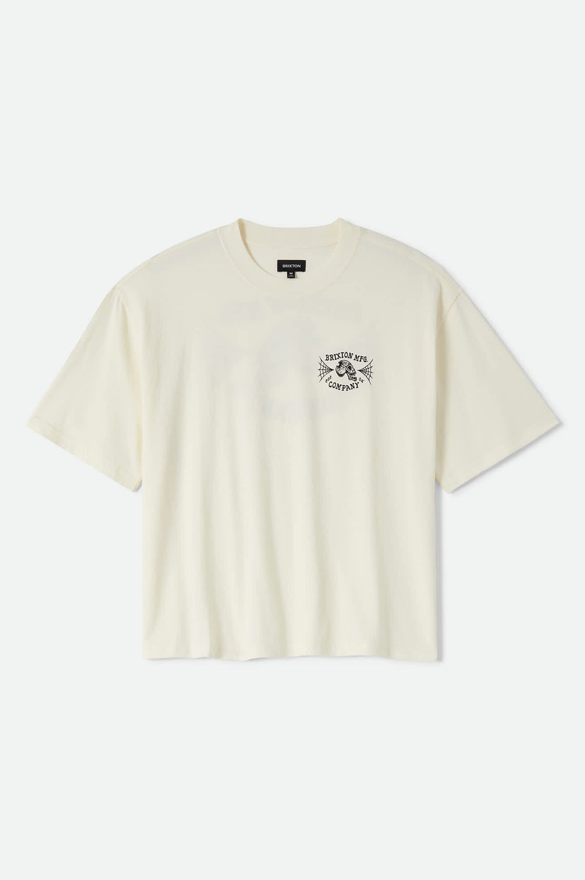 Men's Ogle Boxy T-Shirt in the color Cream - Front Product Laydown Image