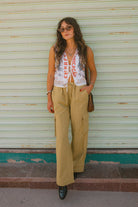 Women's The Jett Lightweight Cargo Wide Leg Pant in the color Olive Stone - Men's Lifestyle image