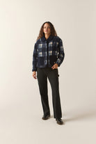 Women's Delilah Sherpa Jacket in the color Classic Navy Plaid - Additional Fit image