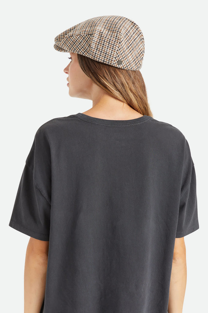 Unisex Hooligan Flat Cap in the color Off White/Desert Palm - Women's Back View