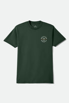 Men's Oath Short Sleeve Standard T-Shirt in the color Forest Green/Off White/Rust - Front Product View