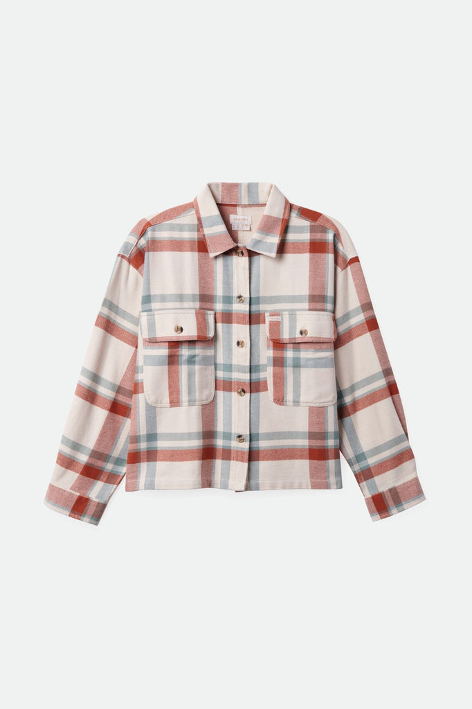 Brixton Women's Bowery Women's Flannel - White Smoke/Terracotta | Profile