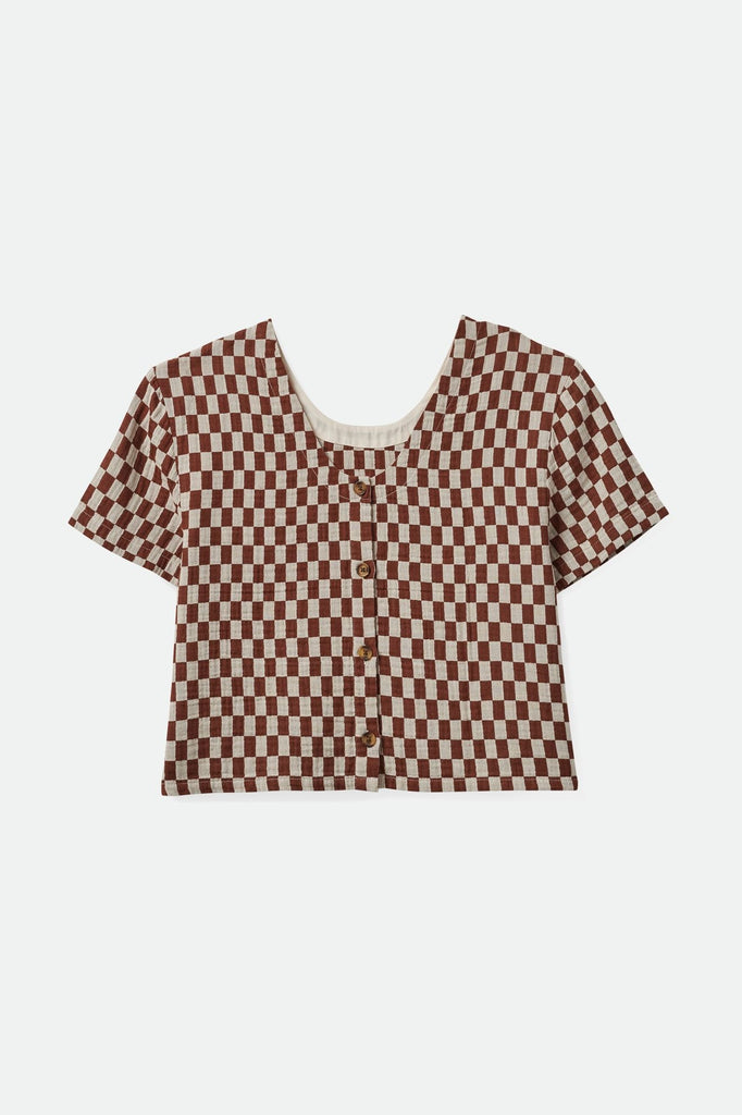 Brixton Women's Mykonos Small Check S/S Woven - Sepia | Profile