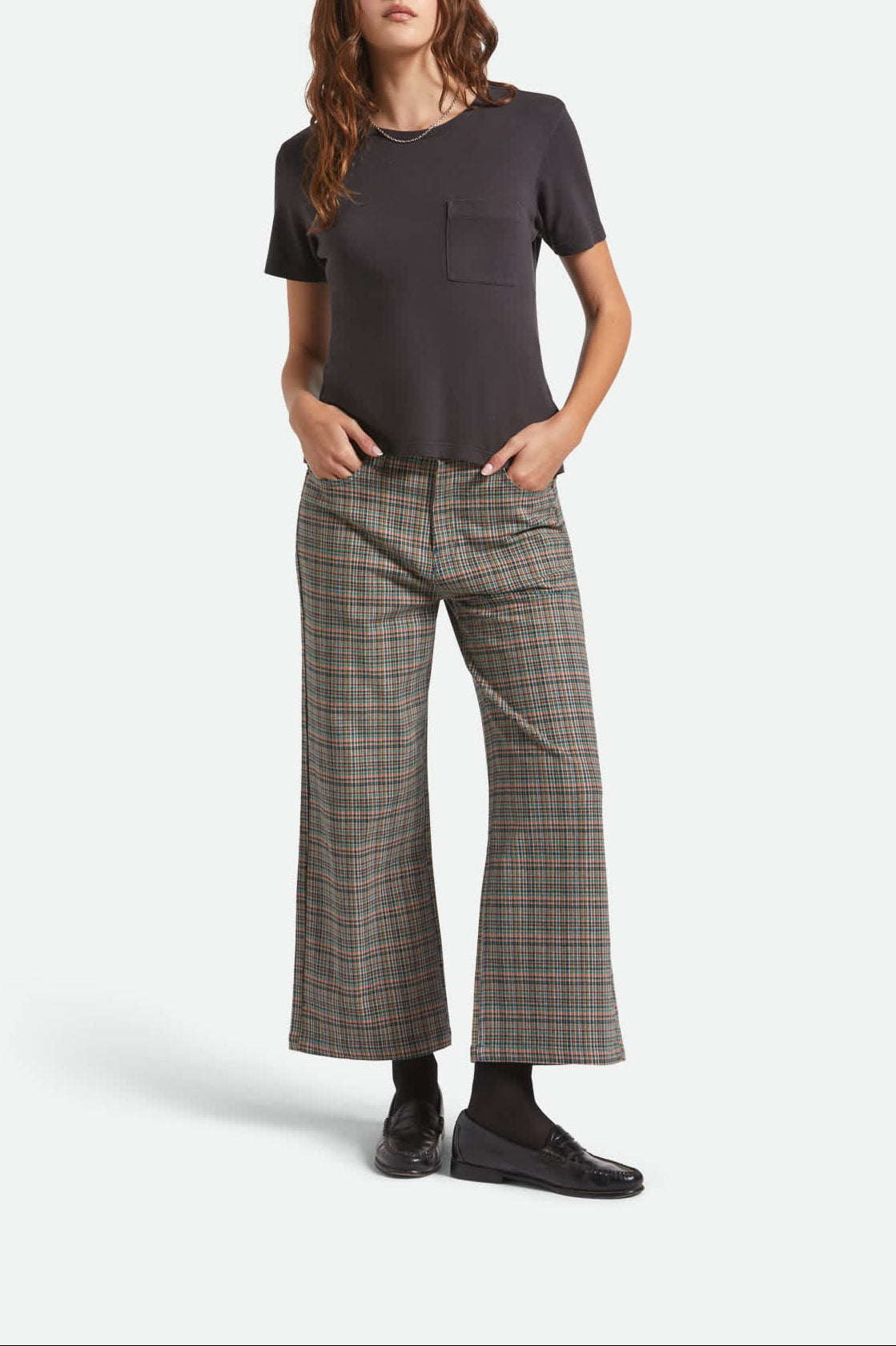 Women's Margo Cropped 5-Pocket Pant in the color Multi Stripe/Plaid - Additional Fit image
