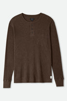 Men's Baseline Waffle Knit Top in the color Walnut Brown - Front Product Laydown Image