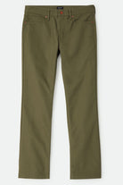 Men's Builders 5-Pocket Pant in the color Dark Olive - Front Product Laydown Image