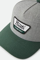 Unisex Linwood Netplus Snapback in the color Dark Heather Grey/Dark Green - Additional Laydown image