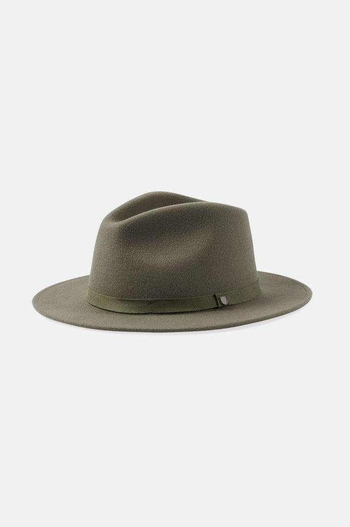 Brixton Messer Packable Fedora - Olive Surplus