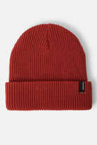 Unisex Heist Beanie in the color Red Earth - Front Product Laydown Image