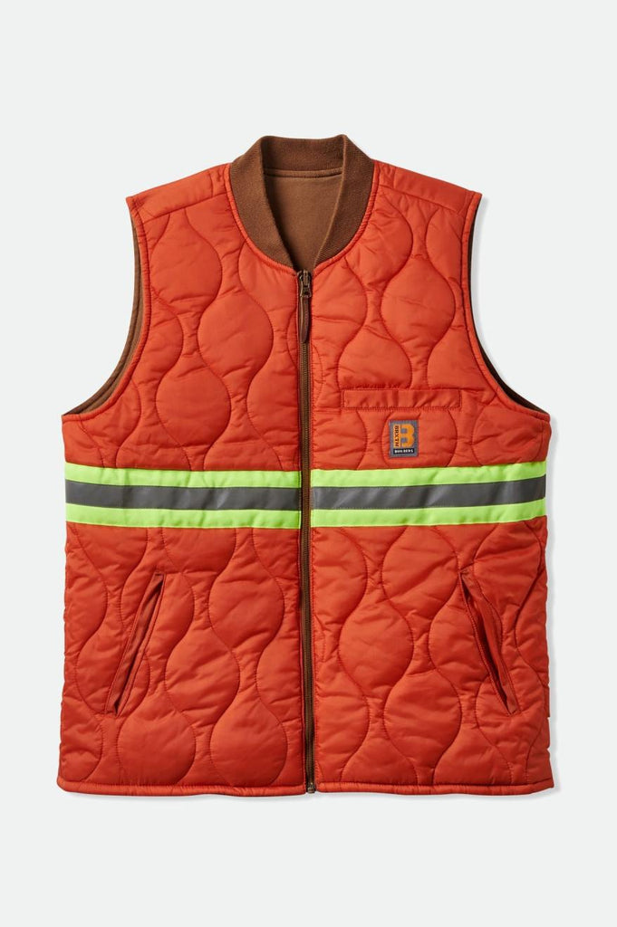 Brixton Abraham Builders Reversible Vest - Bison/Burnt Red