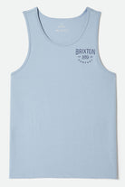 Men's Fremont Tank Top in the color Dusty Blue - Front Product Laydown Image