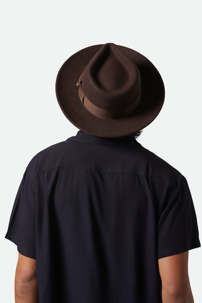 Unisex Swindle Convertabrim Fedora in the color Dark Brown/Chocolate - Additional Fit View