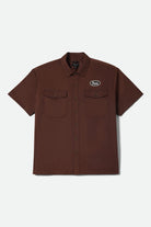 Men's Builders Olson Short Sleeve Shirt in the color Chocolate - Front Product View