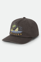 Unisex Seaside Snapback in the color Washed Black - Front Product Laydown Image