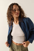 Women's Mechanics Women's Garage Lined Jacket in the color Dark Denim - Additional Fit image
