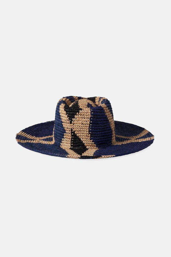 Brixton Madeira Pattern Straw Hat - Natural/Blues