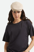 Unisex Hooligan Flat Cap in the color Celadon Green/Royal Plaid - Women's Front View