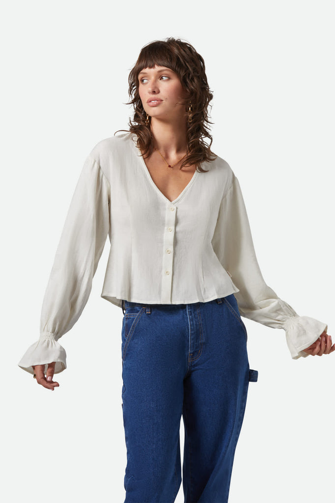 Women's The Meadow Blouse in the color Off White - Women's Front View