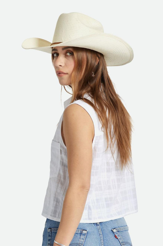 Brixton El Paso Straw Reserve Cowboy Hat - Off White