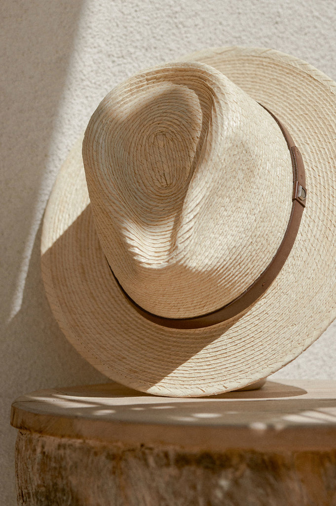 Brixton Messer Straw Fedora - Natural/Brown