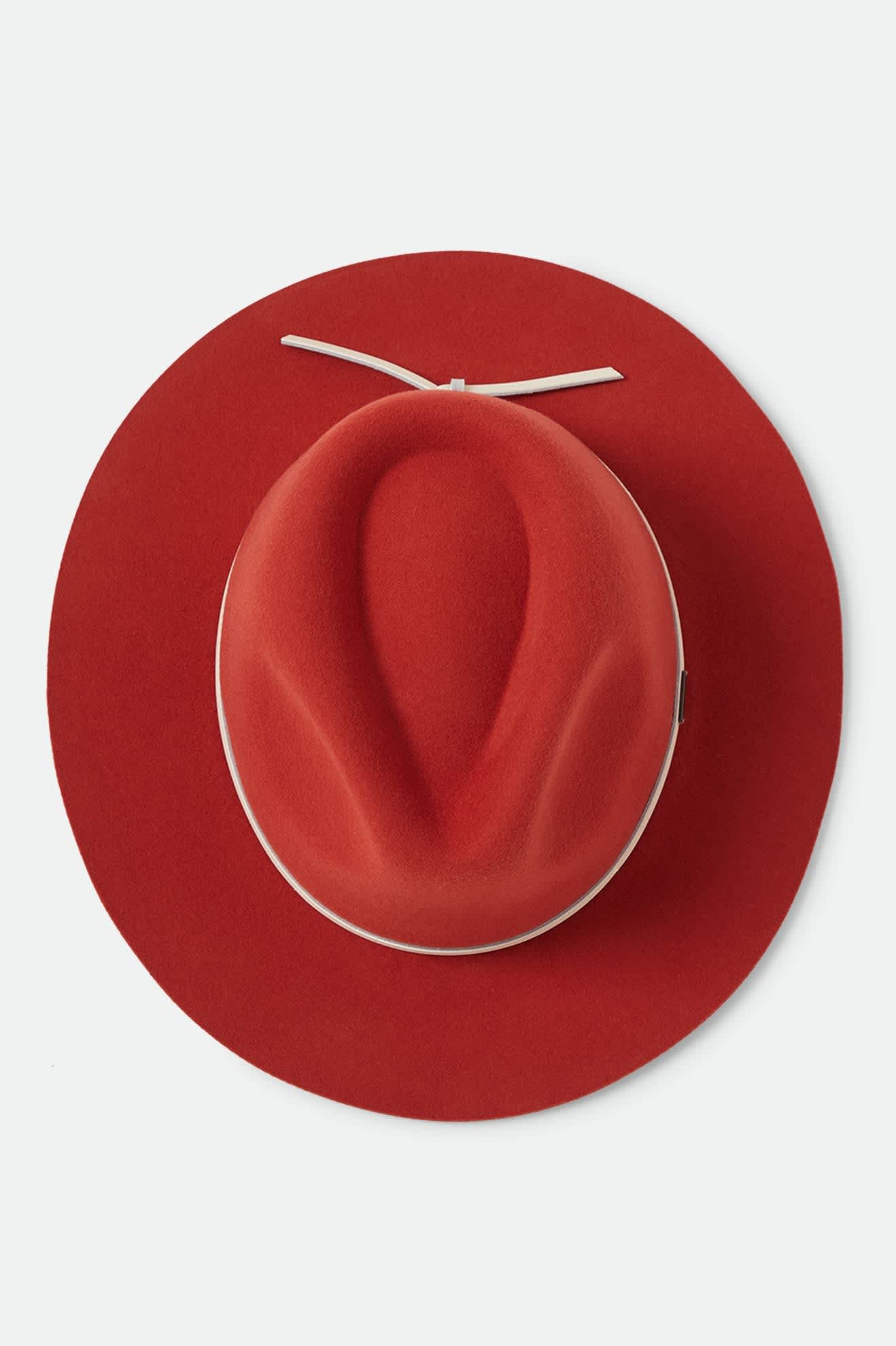 Unisex Wesley Fedora in the color Red Earth/Wax Paper - Additional Laydown image