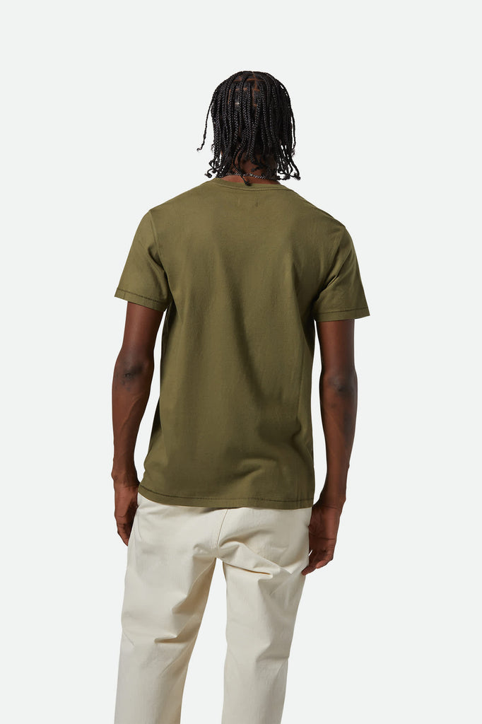 Unisex Vintage Reserve S/S T-Shirt in the color Ivy Green Sol Wash - Men's Back View