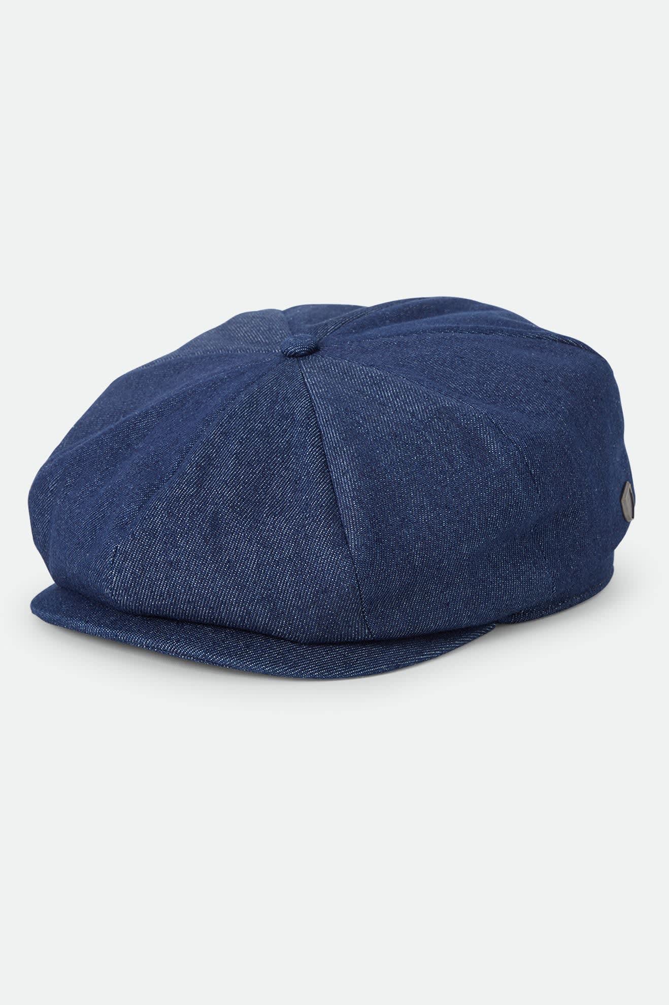 Unisex Brood Baggy Flannel Snap Cap in the color Rinse Denim - Front Product Laydown Image