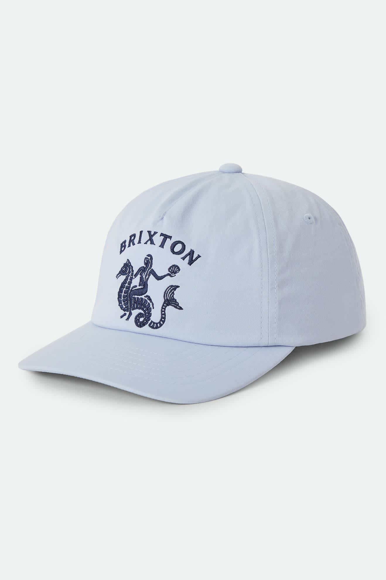 Unisex Sea Gal Snapback in the color Blue Aura - Front Product Laydown Image