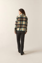 Women's Bowery Women's Soft Brushed Flannel in the color Off White Black/Tranquil Blue - Additional Fit image