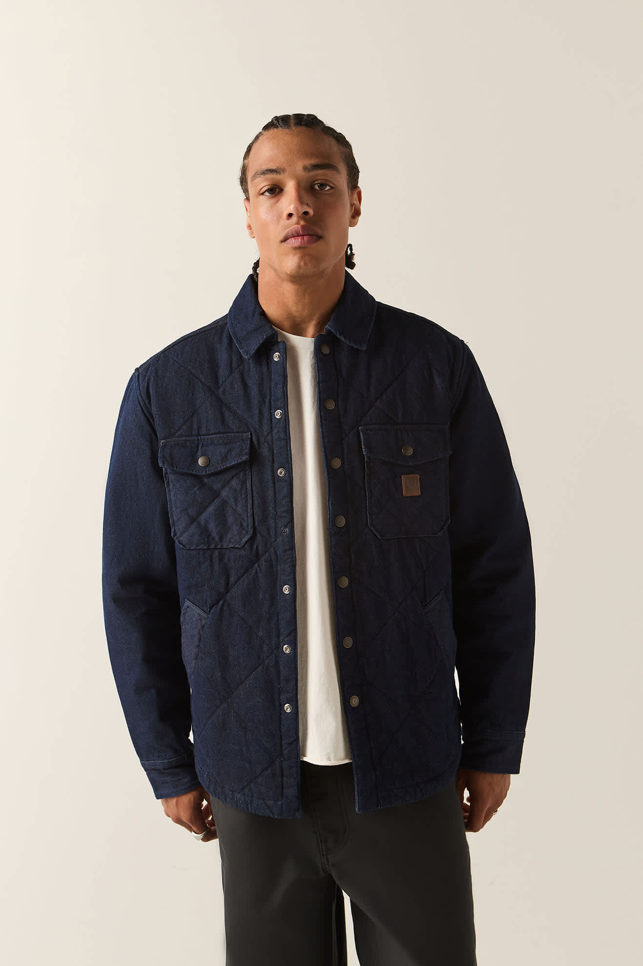 Men's Durham Lined Jacket in the color Dark Denim - Men's Front View