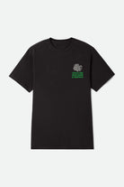 Men's Machine Short Sleeve Standard T-Shirt in the color Black Worn Wash - Front Product Laydown Image