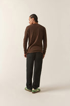 Men's Baseline Waffle Knit Top in the color Walnut Brown - Men's Back View