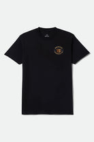 Men's Steele Short Sleeve Standard T-Shirt in the color Black - Front Product Laydown Image