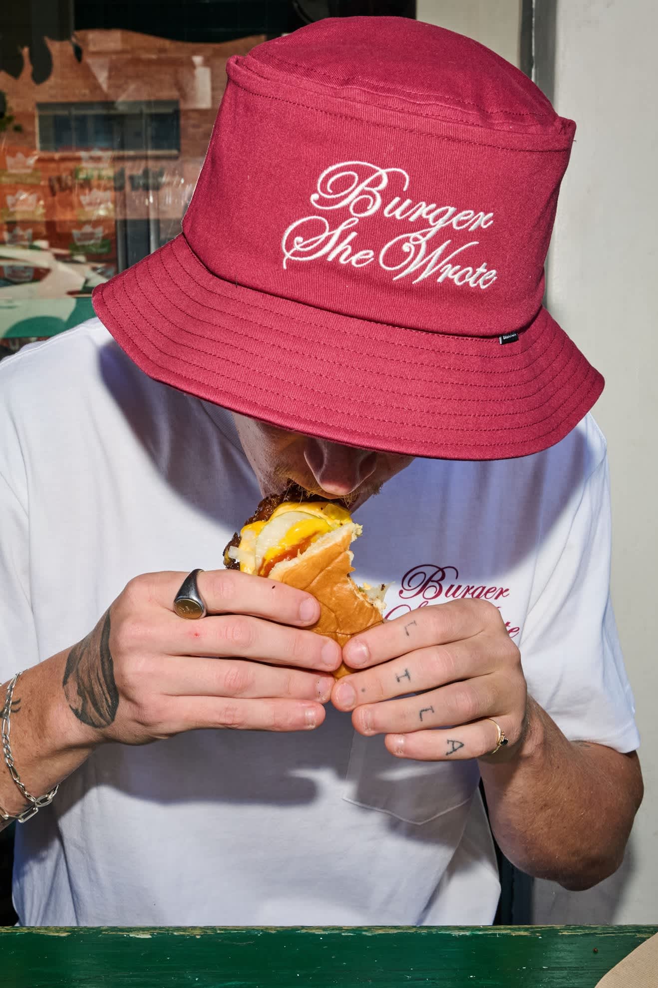Men's Burger She Wrote Pocket T-Shirt in the color White - Men's Lifestyle 3.0