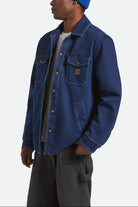 Men's Durham Sherpa Lined Jacket in the color Medium Wash Denim - Men's Side View