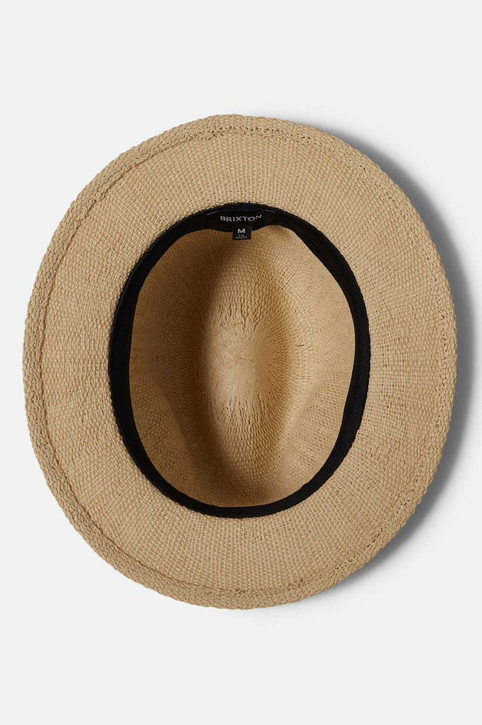 Unisex Roma Straw Fedora in the color Natural/Black - Additional Laydown image