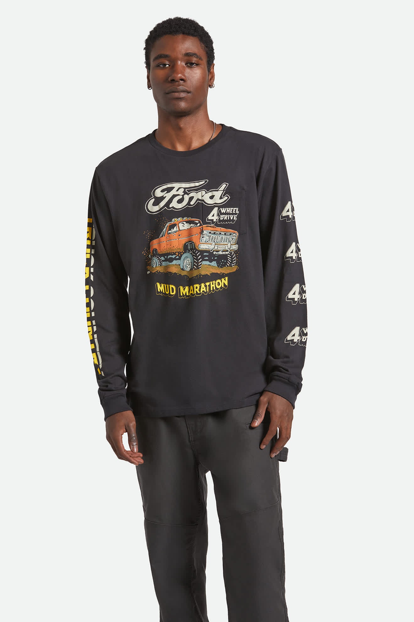 Men's Ford Mud Marathon L/S Standard T-Shirt in the color Burnt Rubber - Men's Front View