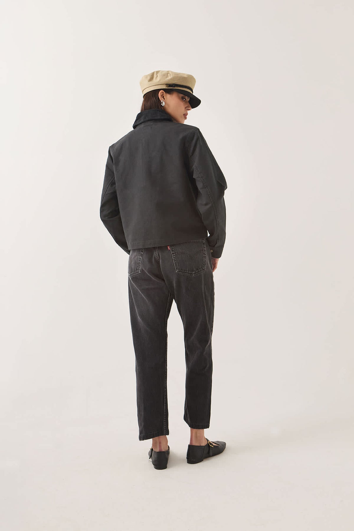 Women's Mechanics Women's Garage Zip Jacket in the color Black - Women's Back View