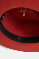 Unisex Wesley Fedora in the color Red Earth/Wax Paper - Additional Laydown image