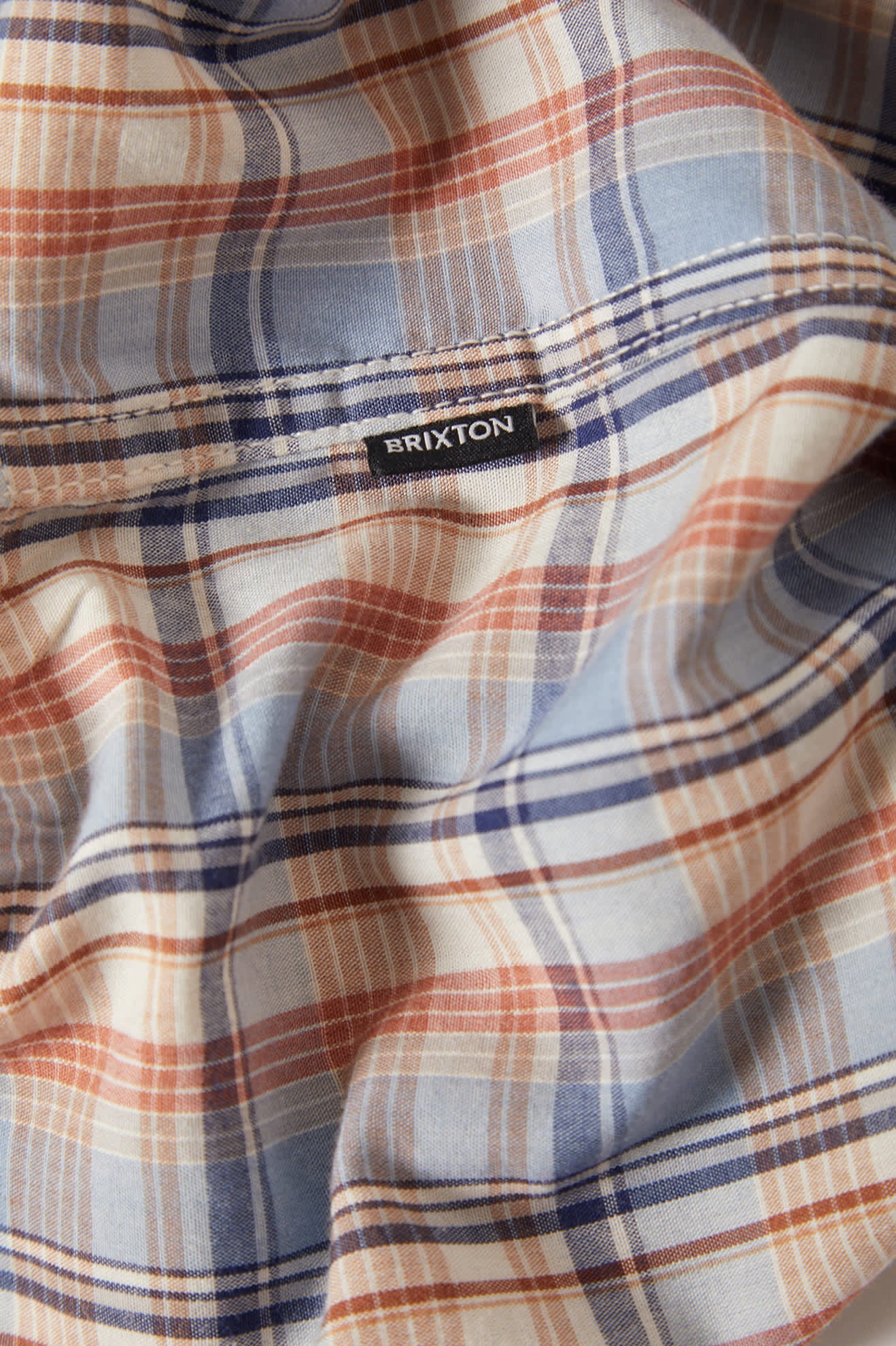 Men's The Breezy Wayne Short Sleeve Shirt in the color Blue Multi Plaid - Additional Laydown image