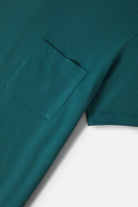 Women's Carefree Organic Garment Dye Perfect T-Shirt in the color Washed Mediterranean Teal - Additional Laydown image