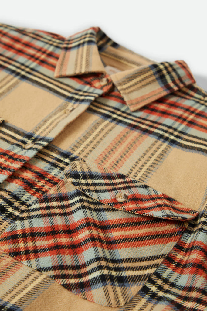 Women's Bowery Women's Classic L/S Flannel in the color Sand/Burnt Brick/Black Plaid - Additional Style View