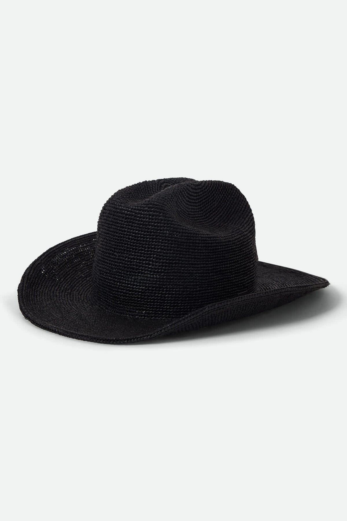 Women's Odessa Straw Packable Cowboy Hat in the color Black - Front Product View