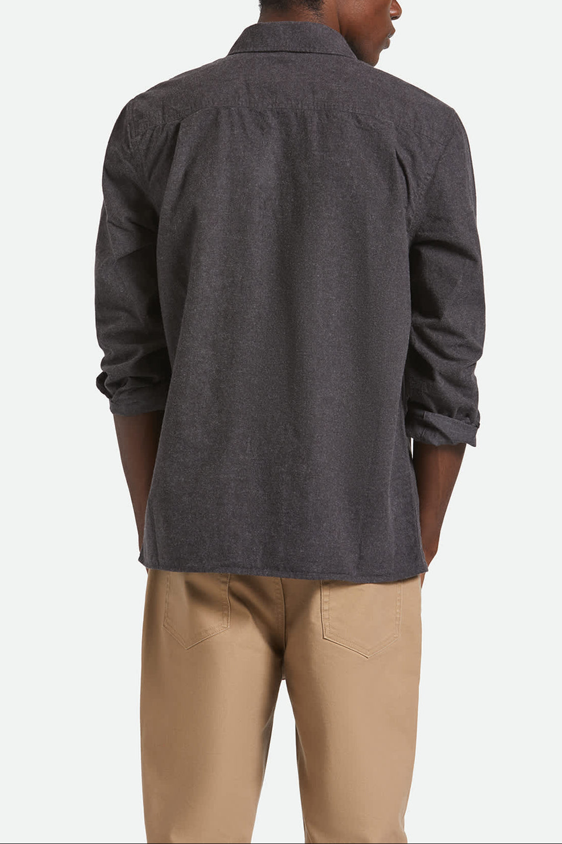 Men's Hasting Lightweight Ultra Soft Flannel in the color Black - Men's Back View