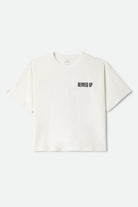 Women's Revved Up Boxy Crew T-Shirt in the color Off White - Front Product Laydown Image
