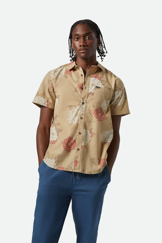 Men's Charter Print S/S Shirt in the color Cream/Painterly Floral - Men's Front View