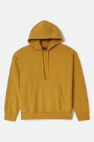 Men's Brixton Baseline Hood Fleece in the color Dusted Ochre Vintage Wash - Front Product Laydown Image