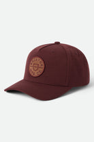 Unisex Crest Snapback in the color Dark Brick/Brown - Front Product Laydown Image
