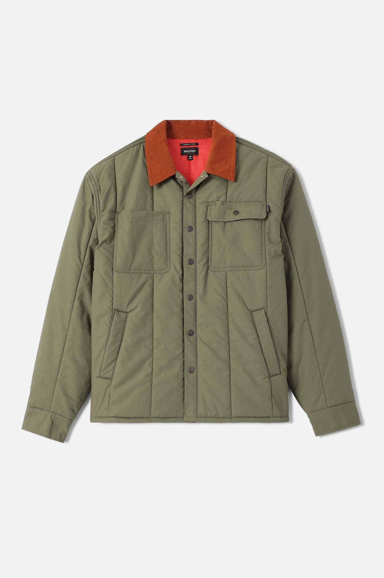 Men's Cass II Jacket in the color Olive Surplus - Front Product Laydown Image