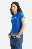 Women's Thank You Slim Crew T-Shirt in the color Sunrise Blue - Women's Side View